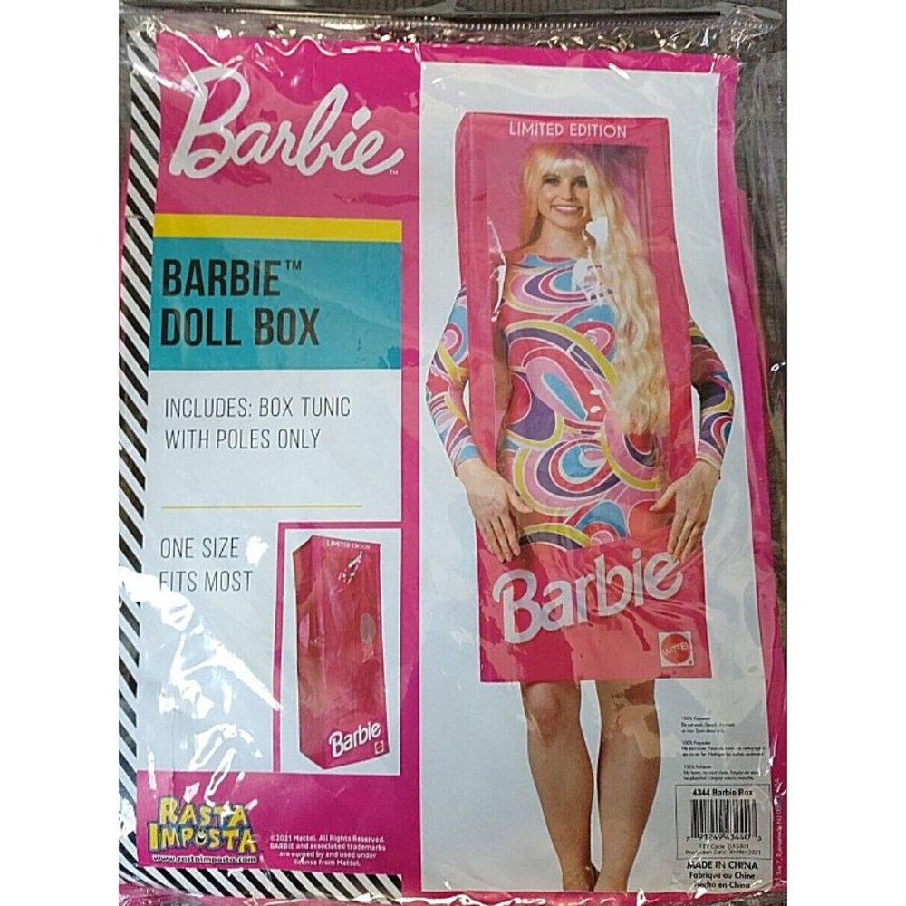 NWT Fun PINK BOX Barbie Movie Halloween Costume + Gift - Picture 2 of 4